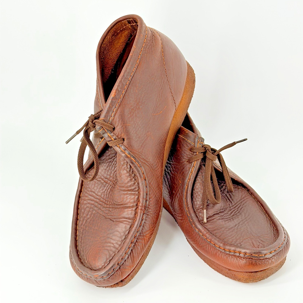 Clarks Wallabee Shacre‎ Boot Ankle Leather Brown Beeswax Men's Sz 13 Chukka